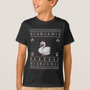 Ugly Xmas Sweater Style Swans Reindeer Christmas