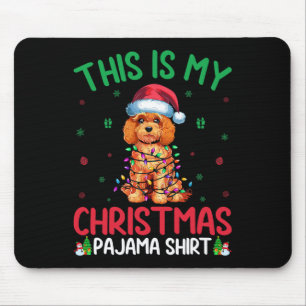 Ugly Xmas Tree Lights Santa Apoo Dog Christmas Paj Mouse Pad