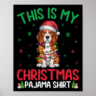 Ugly Xmas Tree Lights Santa Beagle Dog Christmas P Poster