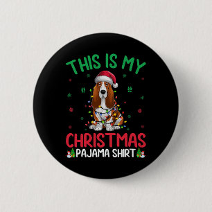 Ugly Xmas Tree Lights Santa Bet Hound Dog Christma 6 Cm Round Badge