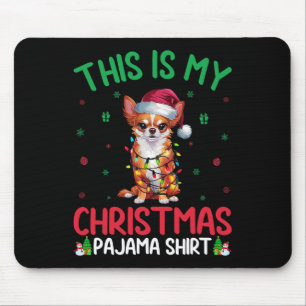 Ugly Xmas Tree Lights Santa Chihuahua Dog Christma Mouse Pad