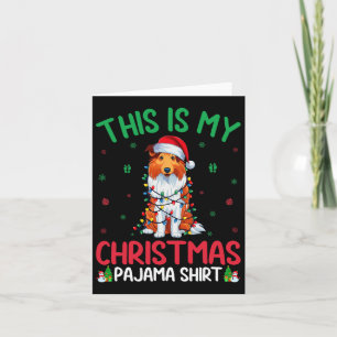 Ugly Xmas Tree Lights Santa Collie Dog Christmas P Card