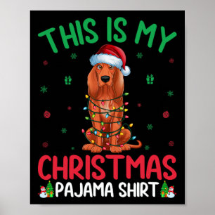 Ugly Xmas Tree Lights Santa Coonhound Dog Christma Poster