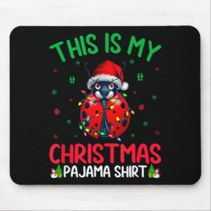 Ugly Xmas Tree Lights Santa Ladybug Christmas Paja Mouse Pad