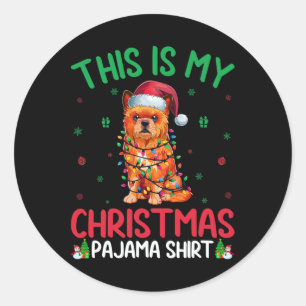 Ugly Xmas Tree Santa Brussels Griffon Dog Christma Classic Round Sticker