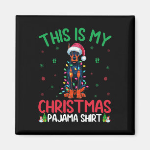 Ugly Xmas Tree Santa Doberman Pinscher Dog Christm Magnet