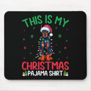 Ugly Xmas Tree Santa Doberman Pinscher Dog Christm Mouse Pad