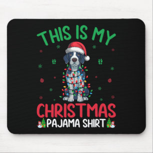 Ugly Xmas Tree Santa English Pointer Dog Christmas Mouse Pad