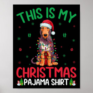 Ugly Xmas Tree Santa Irish Wolfhound Dog Christmas Poster