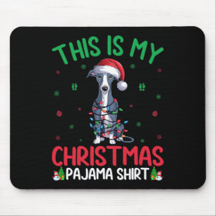 Ugly Xmas Tree Santa Italian Greyhound Dog Christm Mouse Pad