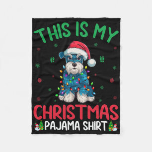 Ugly Xmas Tree Santa Miniature Schnauzer Dog Chris Fleece Blanket