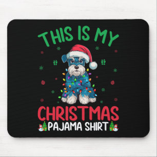 Ugly Xmas Tree Santa Miniature Schnauzer Dog Chris Mouse Pad