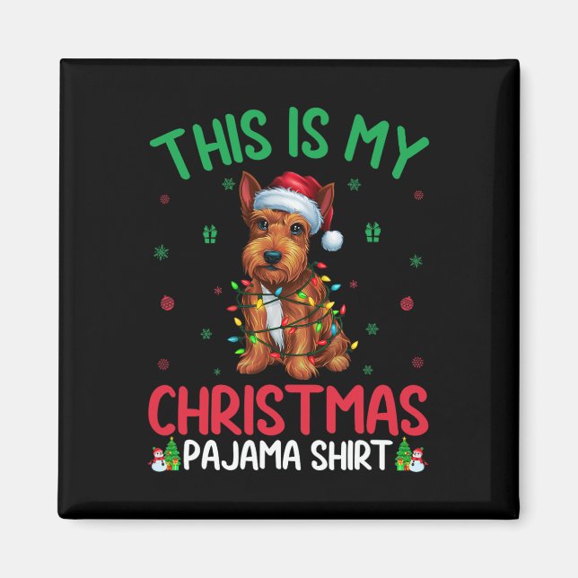 Ugly Xmas Tree Santa Scottish Terrier Dog Christma Magnet (Front)