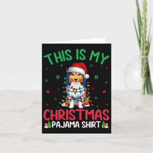 Ugly Xmas Tree Santa Shetland Sheepdog Dog Christm Card