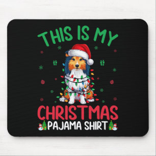 Ugly Xmas Tree Santa Shetland Sheepdog Dog Christm Mouse Pad