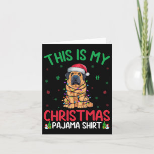 Ugly Xmas Tree Santa Tibetan Mastiff Dog Christmas Card
