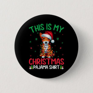 Ugly Xmas Tree Santa Toy Fox Terrier Dog Christmas 6 Cm Round Badge