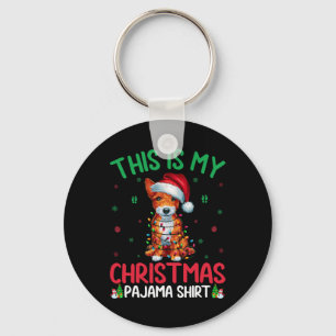 Ugly Xmas Tree Santa Toy Fox Terrier Dog Christmas Key Ring