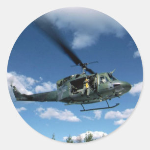 UH1 50 HELICOPTER CLASSIC ROUND STICKER