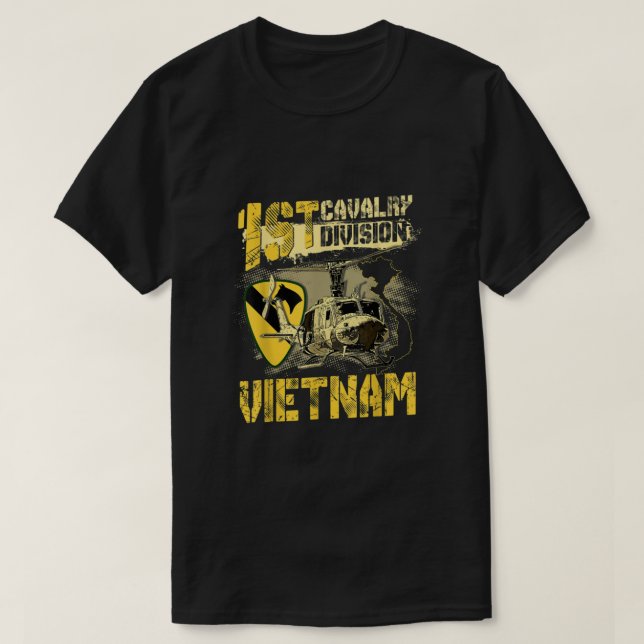 Uh1 Huey Helicopter 1st Cavalry Division Vietnam V T-Shirt (Design Front)