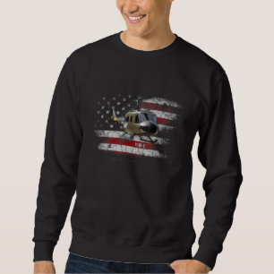 Uh 1 Huey Helicopter American Flag Usa Pilot Vietn Sweatshirt