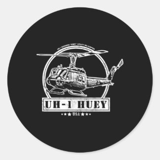Uh-1 Huey Helicopter Classic Round Sticker