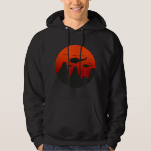 UH-1 Huey Retro Helicopter Vintage Sunset Vietnam  Hoodie