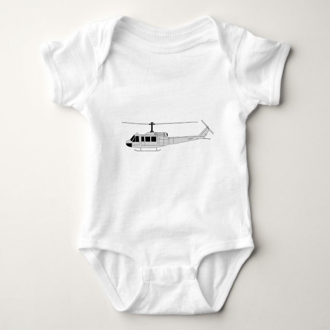 UH-1 Profile - Utility Helicopter Baby Bodysuit (Front)