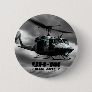 UH-1N Twin Huey 6 Cm Round Badge