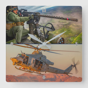 UH-1Y VENOM SQUARE WALL CLOCK