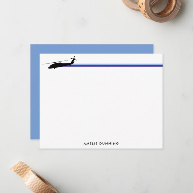 UH-60 BlackHawk Helicopter Striped Card (Front/Back In Situ)