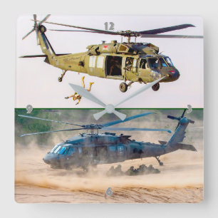 UH-60M BLACK HAWK SQUARE WALL CLOCK