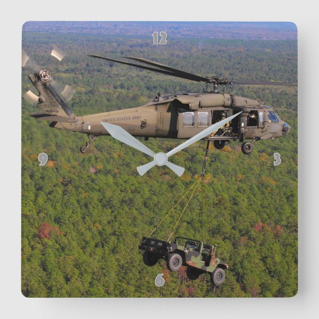 UH-60M BLACK HAWK SQUARE WALL CLOCK (Front)