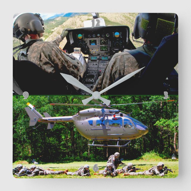 UH-72A LAKOTA SQUARE WALL CLOCK (Front)