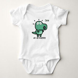 "uh-oh mummy" Custom Baby Bodysuit