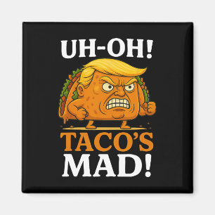 Uh Oh Taco's Mad Orange Faced Taco Magnet