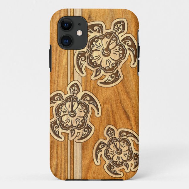 Uhane Honu Faux Wood Hawaiian Turtle iPhone 5 Case (Back)