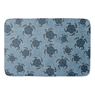 Uhane Honu Hibiscus Batik Hawaiian Turtle Bath Mat