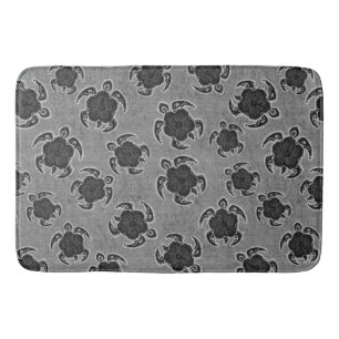 Uhane Honu Hibiscus Batik Hawaiian Turtle Bath Mat