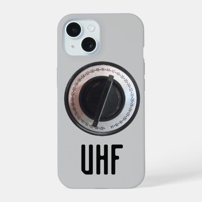 UHF Televsion Dial iPhone 15 Case (Back)