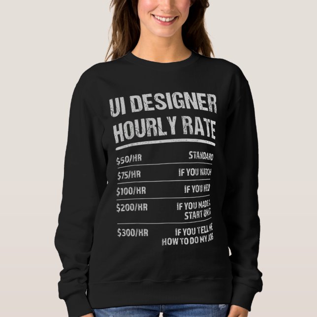 ui designer Hourly Rate Sweatshirt (Front)