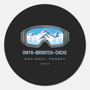 Uinta-wasatch-cache National Forest Utah Snow Ski  Classic Round Sticker