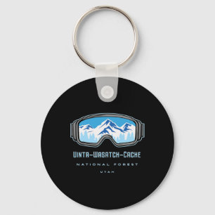 Uinta-wasatch-cache National Forest Utah Snow Ski Key Ring