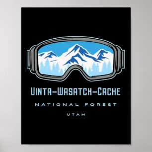 Uinta-wasatch-cache National Forest Utah Snow Ski  Poster