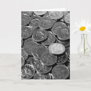 UK 5-pence piece coins Card