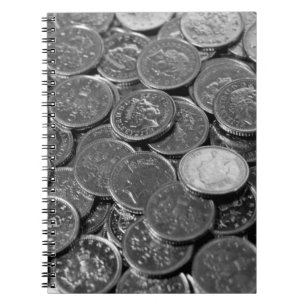 UK 5-pence piece coins Notebook