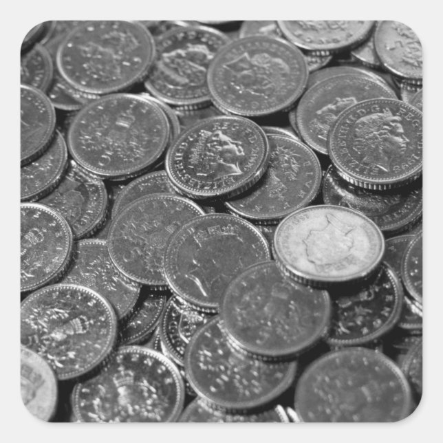 UK 5-pence piece coins Square Sticker (Front)
