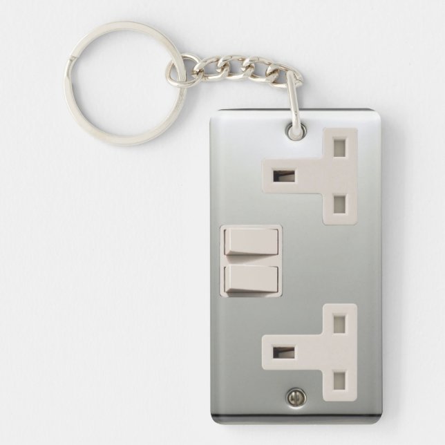 UK AC BS 1363 Plug Socket [British Standard] Key Ring (Front)