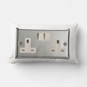 UK AC BS 1363 Plug Socket [British Standard] Lumbar Cushion