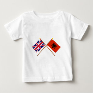 UK and Albania Crossed Flags Baby T-Shirt